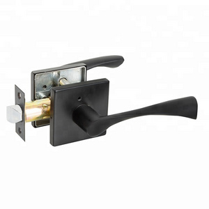 Modern Design Interior Door Lever Handle Privacy Lock With Oil Rubbed Bronze