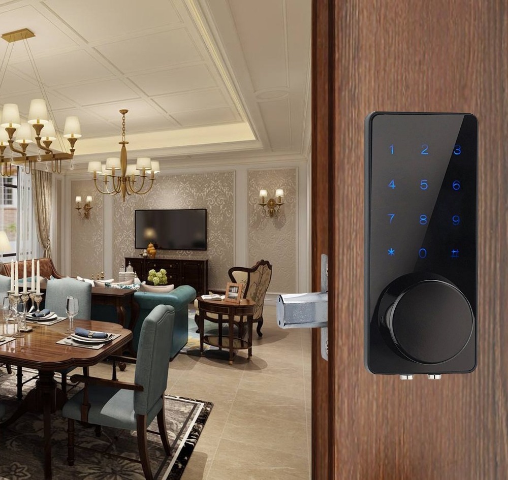 Smart Lock Electronic Touch Screen Keypad Deadbolt Entrance With Key Remote Keypad Digital Door Lock