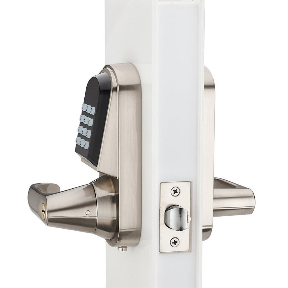 Unlock With Code or Mechanical Key Electronic Keyless Code Door Lock