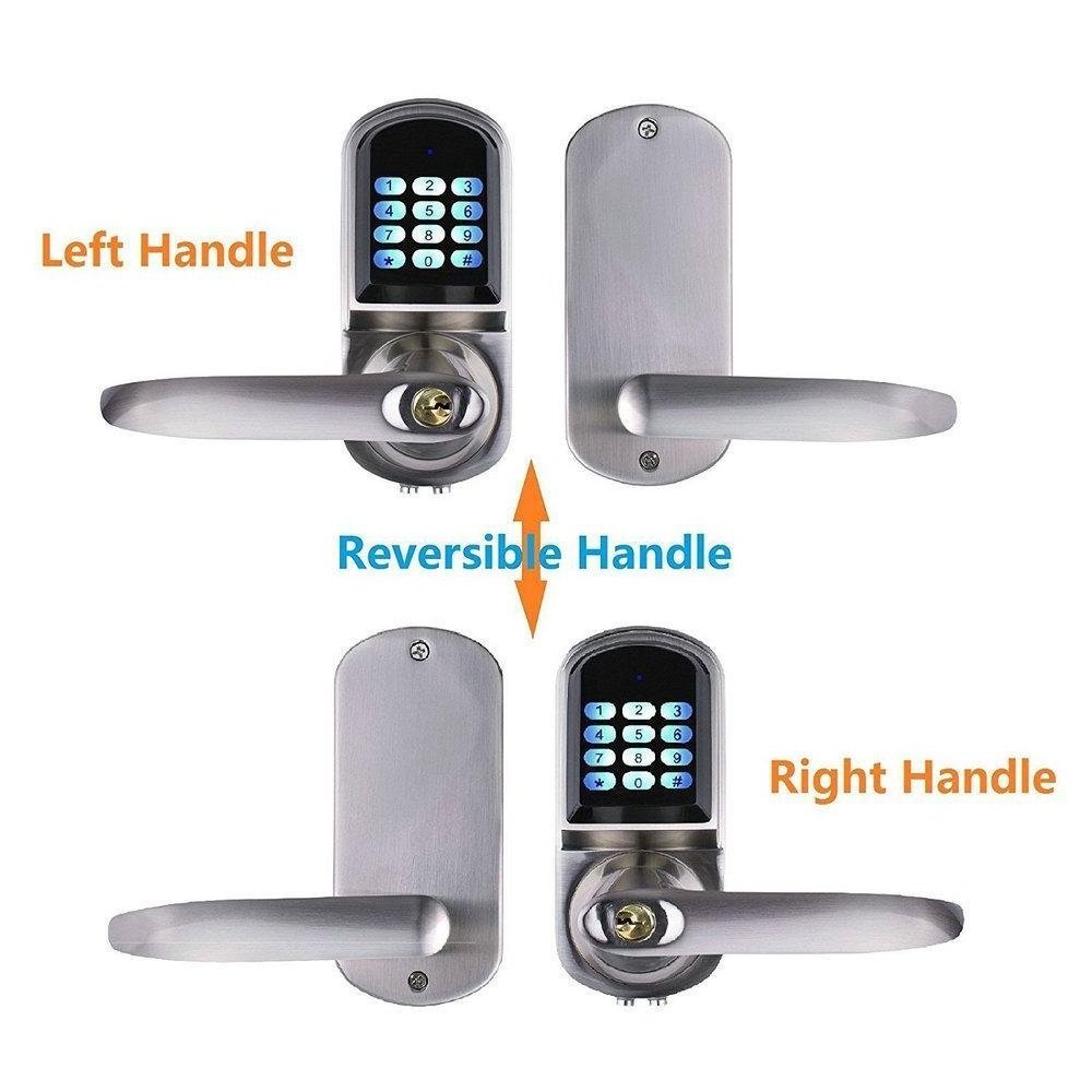 Unlock With Code or Mechanical Key Electronic Keyless Code Door Lock