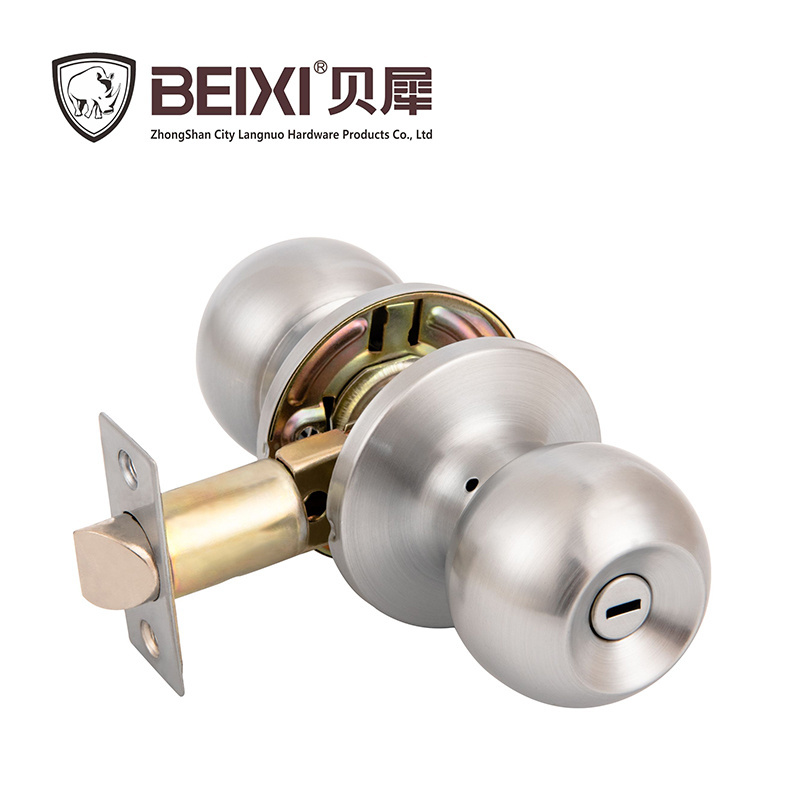 Stainless Steel Privacy Caravan Door Knob Lock Stain Nickel Tubular Door Knob For Lock