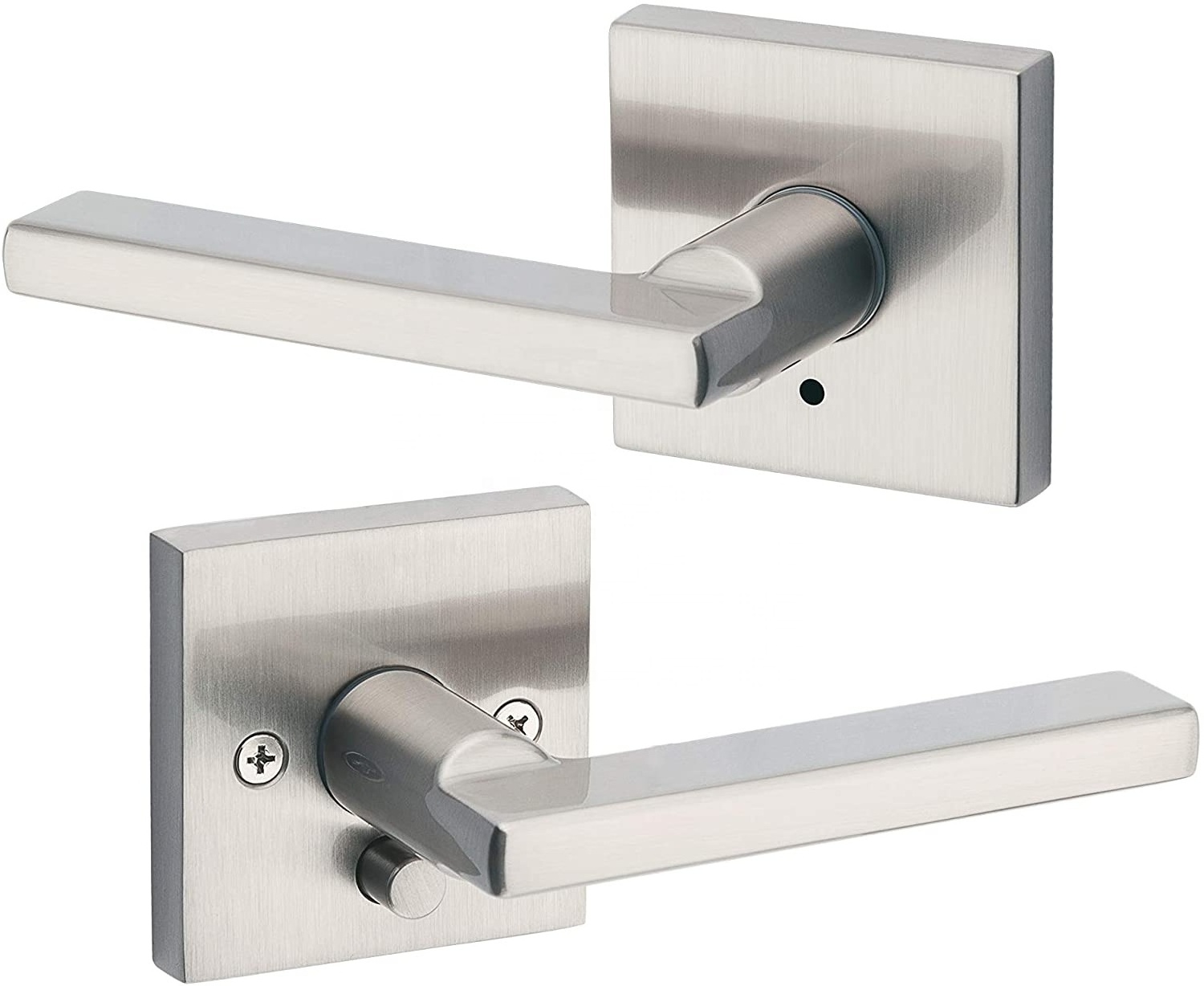 USA ,Canada,Australian New modern style Privacy Lever Door Lock with Knob Handle Lockset, Satin Nickel