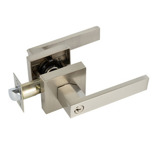 Bedroom Bathroom Security Zinc Alloy Door Lock Handle Square 3 Tubular Lever Lock Set