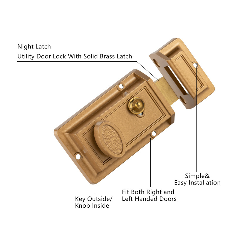 Hot Selling Rim Night Latch Front Door Rim Lock