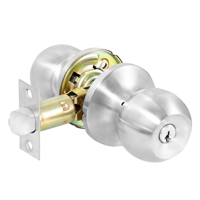 North & South American Cerradura de Pomo Security Brass Knob Adjustable Latch Tubular Door Lock Set