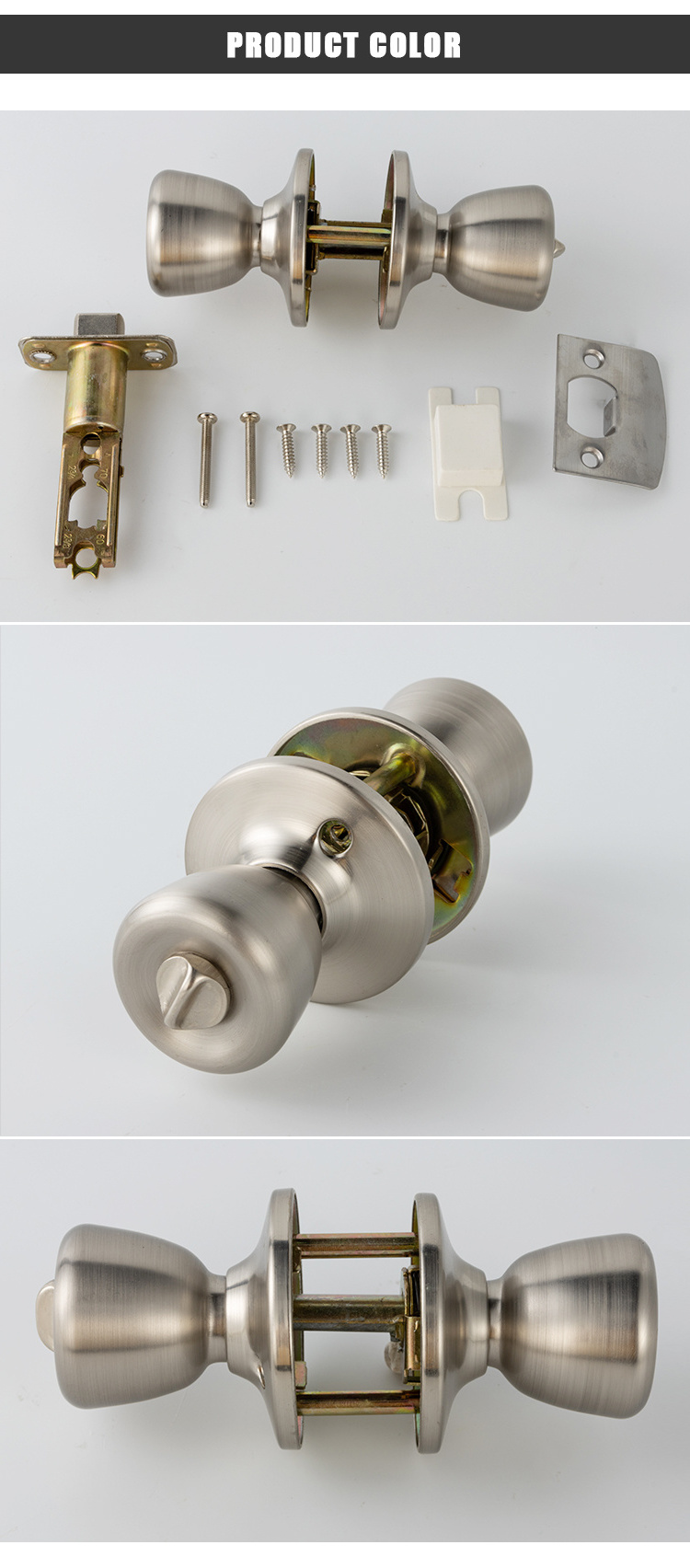 Entry Entrance Keyed Door Knob Lock and Single Cylinder Deadbolt Combo Pack Set Keyed Alike