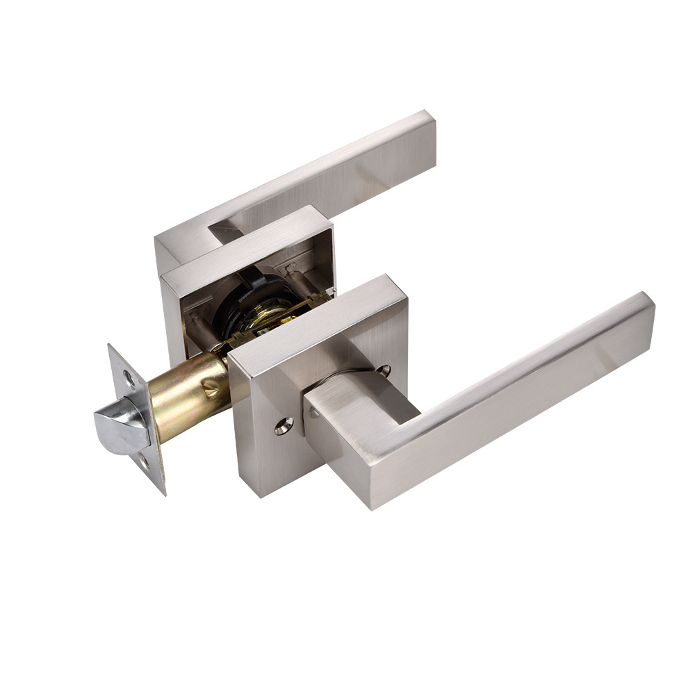 Modern Emergency Handles American Unlocking Square Dummy Door Lock Heavy Duty Tubular Keyless Lever Handle Door Lockset