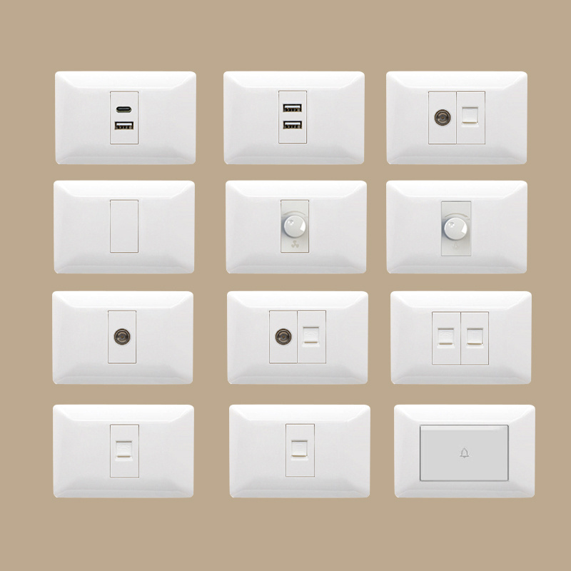 Us Standard Wall Light Dimmer Switch Two Gang One Way Switch One Gang US Socket