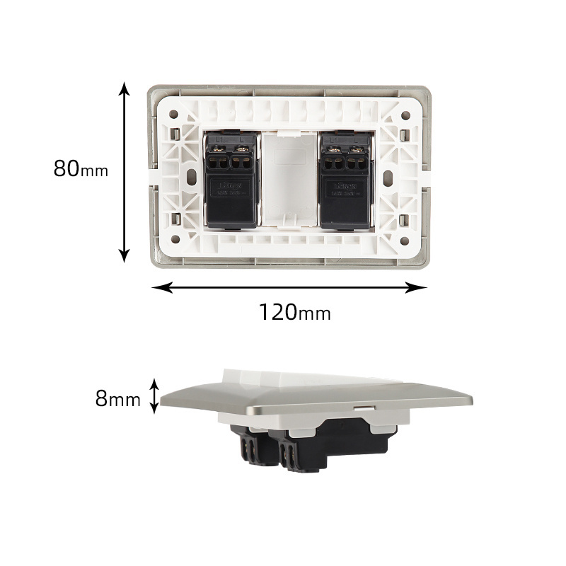 US standard 16a modern luxury wall switch light wall sockets and switches