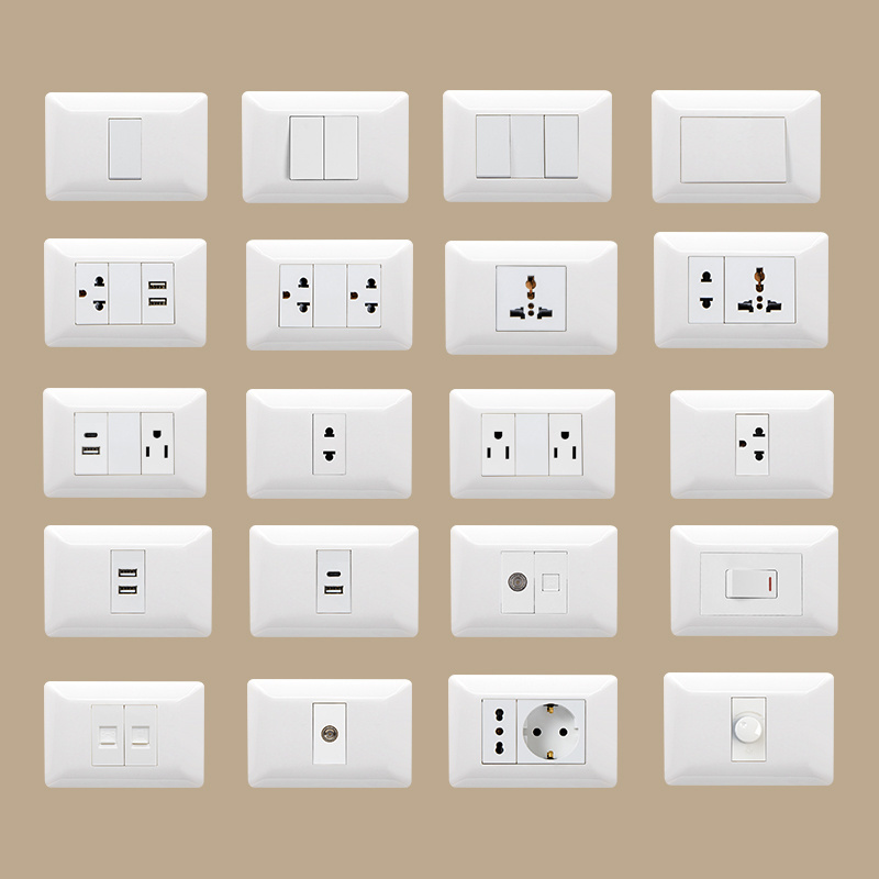 US standard 16a modern luxury wall switch light wall sockets and switches