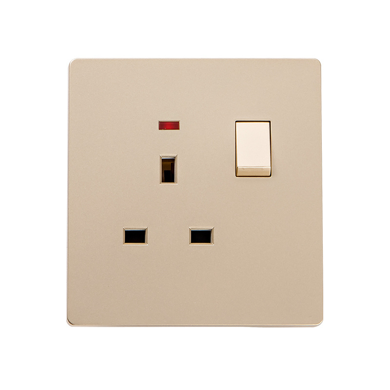 Wholesale modern 1 gang 13A wall light switched socket with indicator