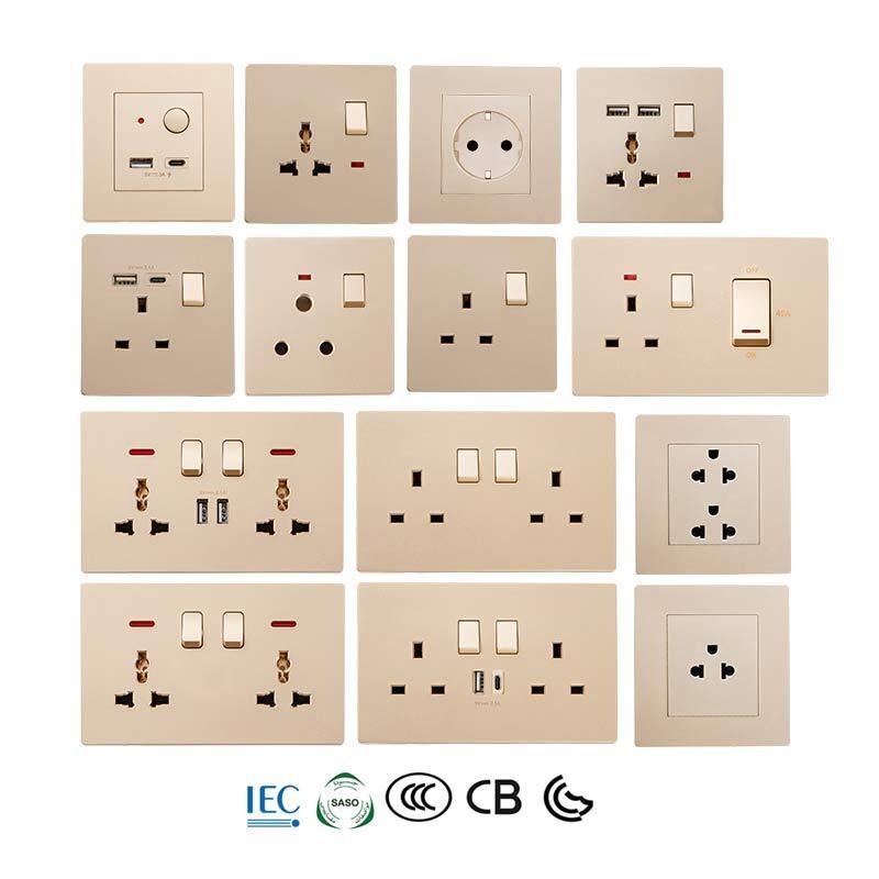 Arrival reasonable price single double pole button 32a light switch uk standard wall switch