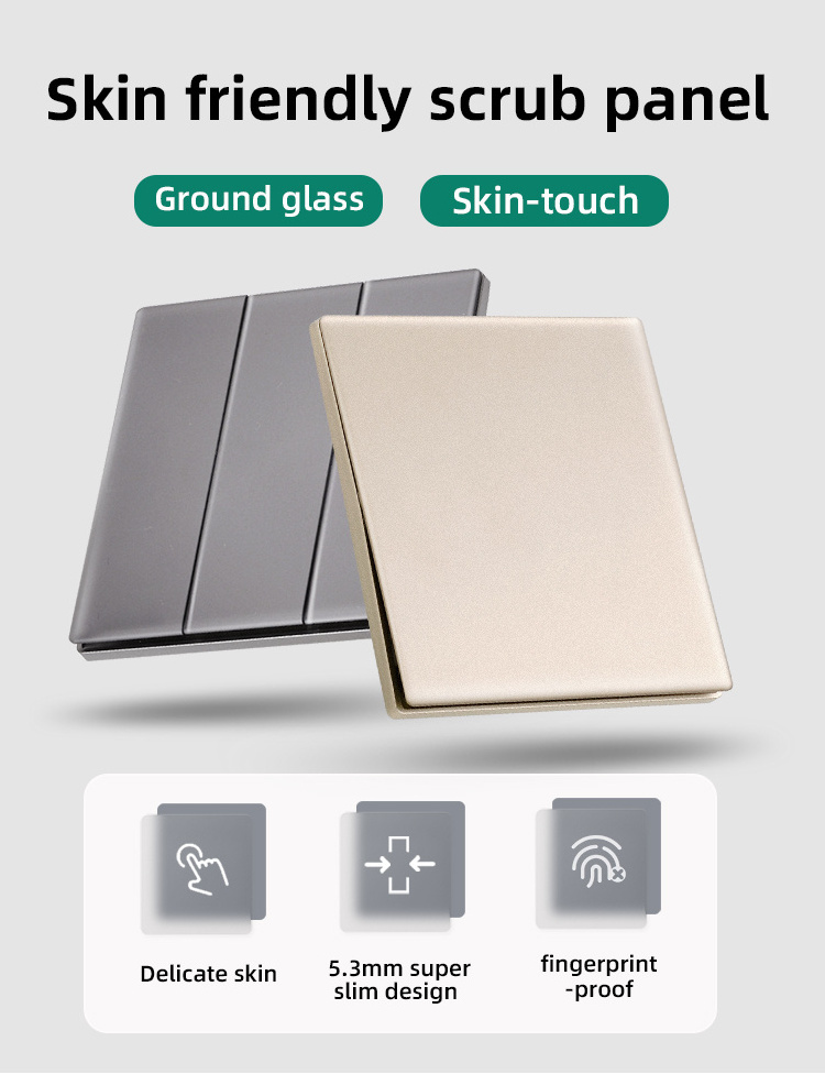 New Design US standard touch glass panel switches and sockets tempered glass wall switch