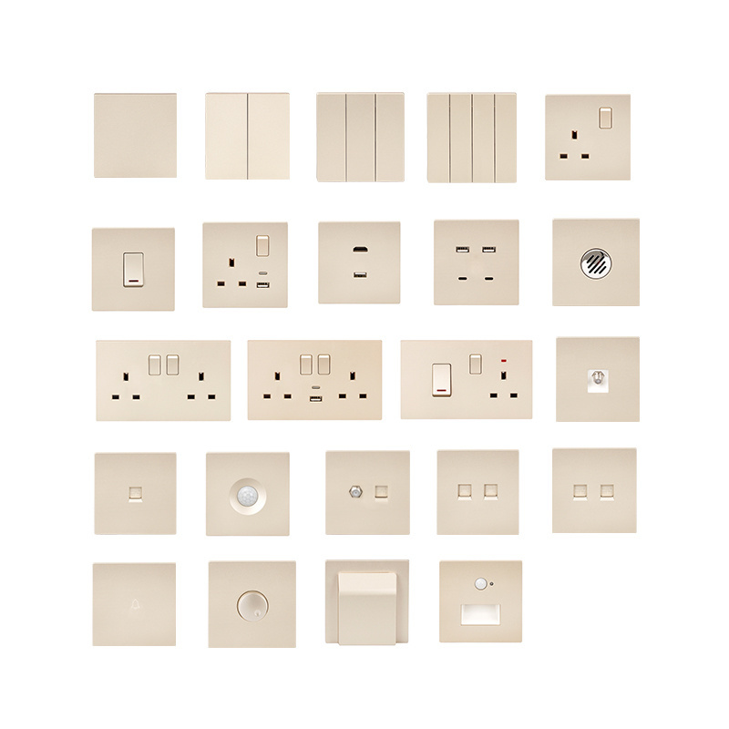 OEM/ODM factory 1/2 Way 1/2/3/4 Gang home switch socket light uk standard wall switches and sockets electrical