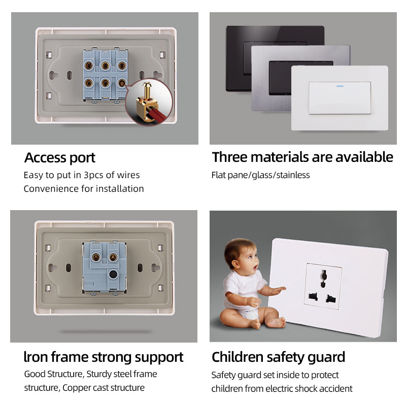 US OEM/ODM customized panel pc stainless steel glass wall switches electrical sockets and switches