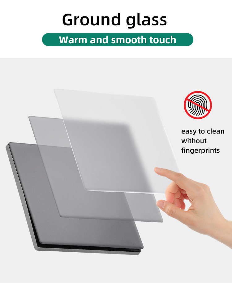 New Design US standard touch glass panel switches and sockets tempered glass wall switch