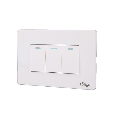 Top Quality 3 gang 1 way led push button touch wall switch