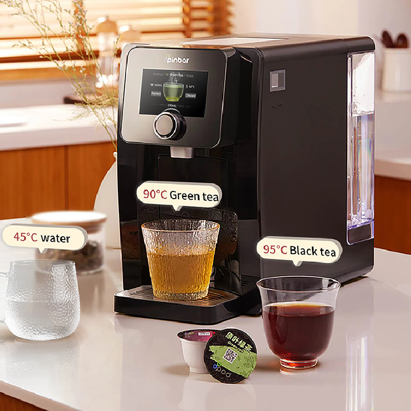 Programmable free installation or portable instant coffee  tea maker or coffee tea machine