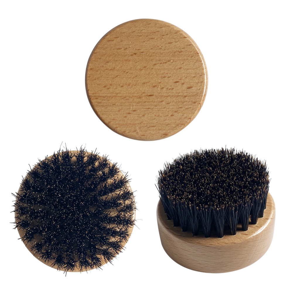 Natural Wooden Double-Sided Extra Soft boar Hair Professional Beard Brush for Daily Beard Care Gift for Men