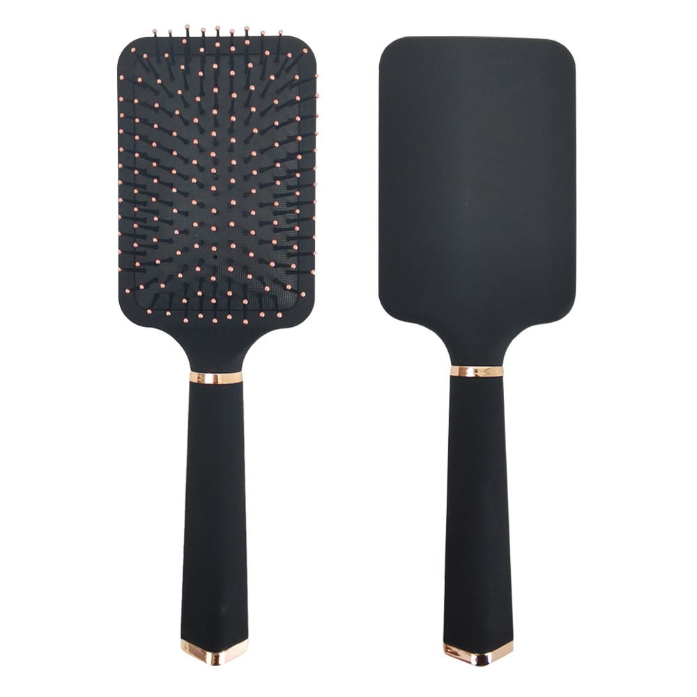 Professional Classic Rectangle Stylish Massage Rose Gold Rainbow Paddle Hair Air Colored Cushion Extension Wig Brush Flask