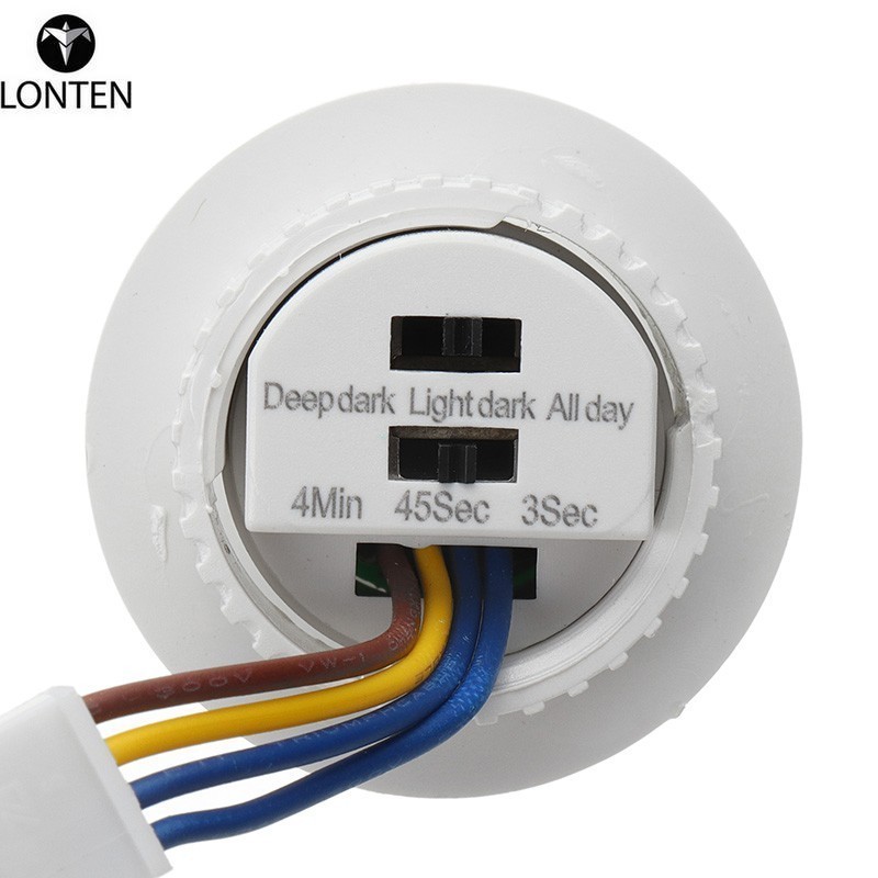 Lonten AC85-265V40mm PIR Infrared Ray Motion Sensor Switch Time Delay Adjustable Ceiling Mode Detector Switching Sensors