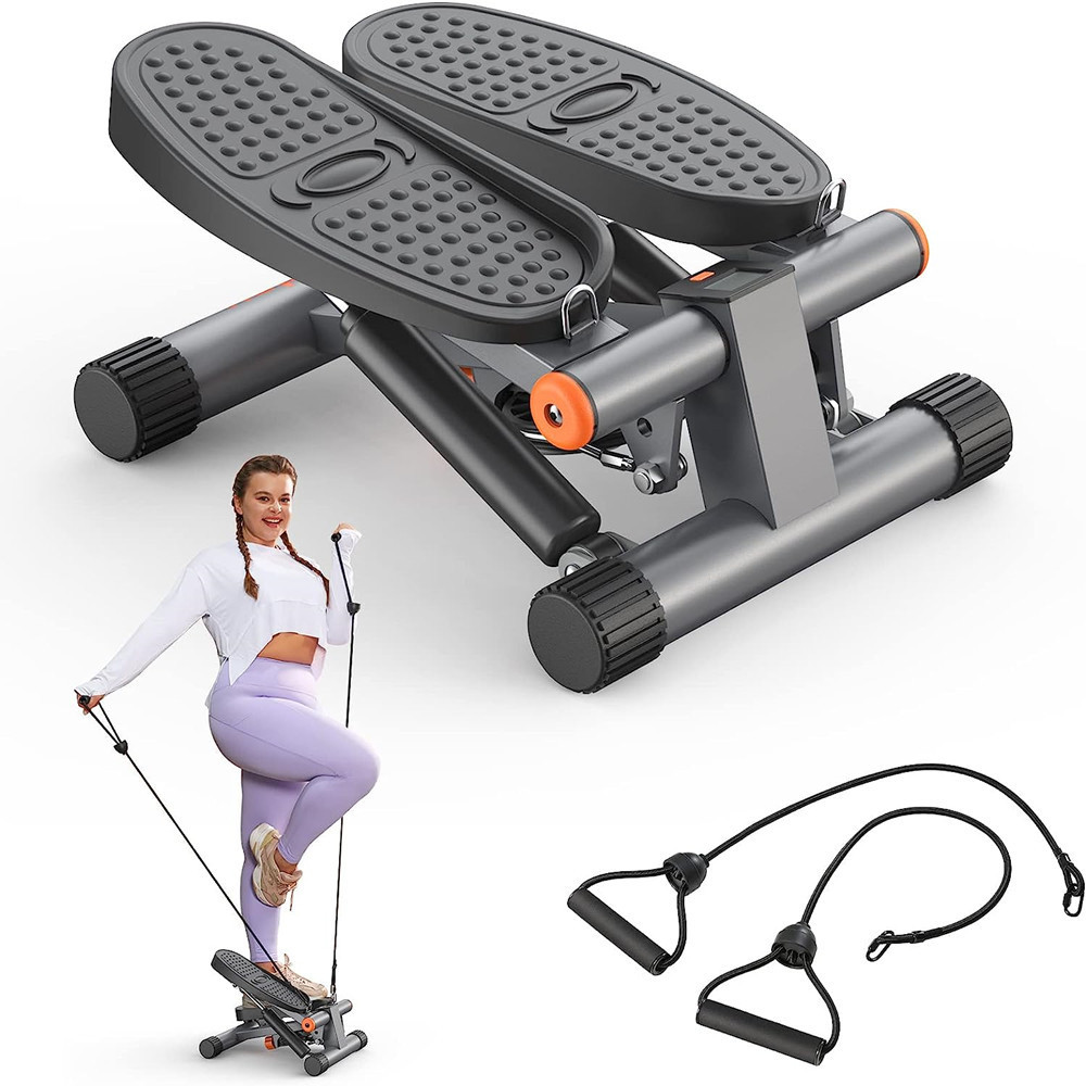 Mini Stepper & Stair Climber Machine Twist Stepper with Resistance Bands Step Machine for Exercise Fitness Office Home Workout