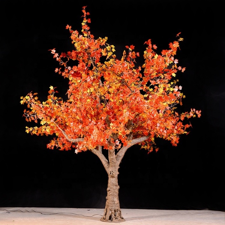 New product design outdoor garden landscape holiday ornament lamp artificial large led maple tree light