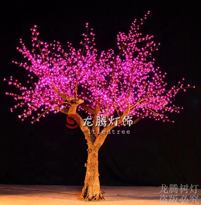 Nature trunk outdoor landscaping flower decorative lamp plastic cherry blossom tree