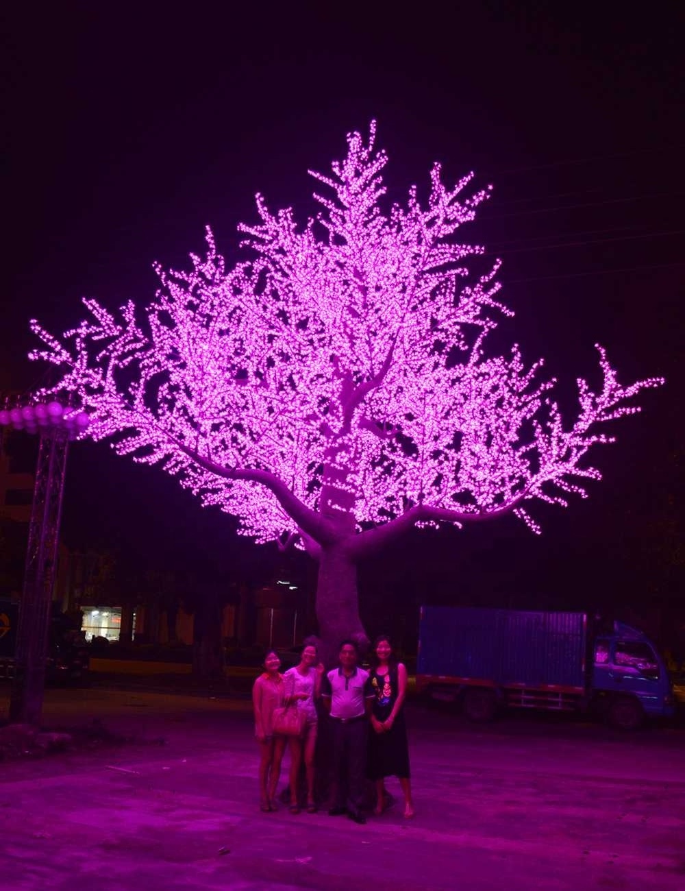 Factory hot sale outdoor landscape holiday decoration artificial 8m large trunk cherry tree light lamp