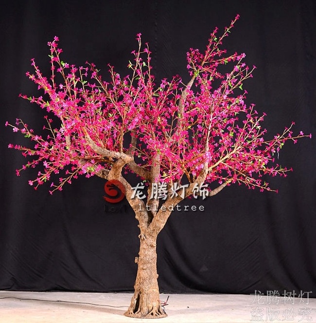 Nature trunk outdoor landscaping flower decorative lamp plastic cherry blossom tree