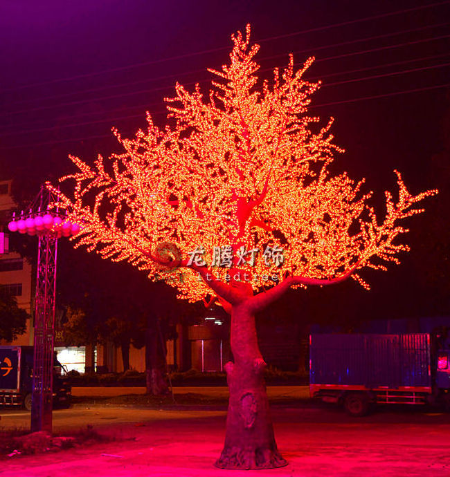 Factory hot sale outdoor landscape holiday decoration artificial 8m large trunk cherry tree light lamp