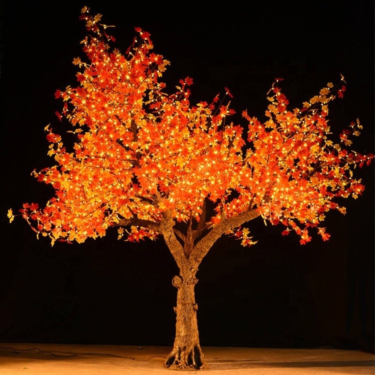 New product design outdoor garden landscape holiday ornament lamp artificial large led maple tree light