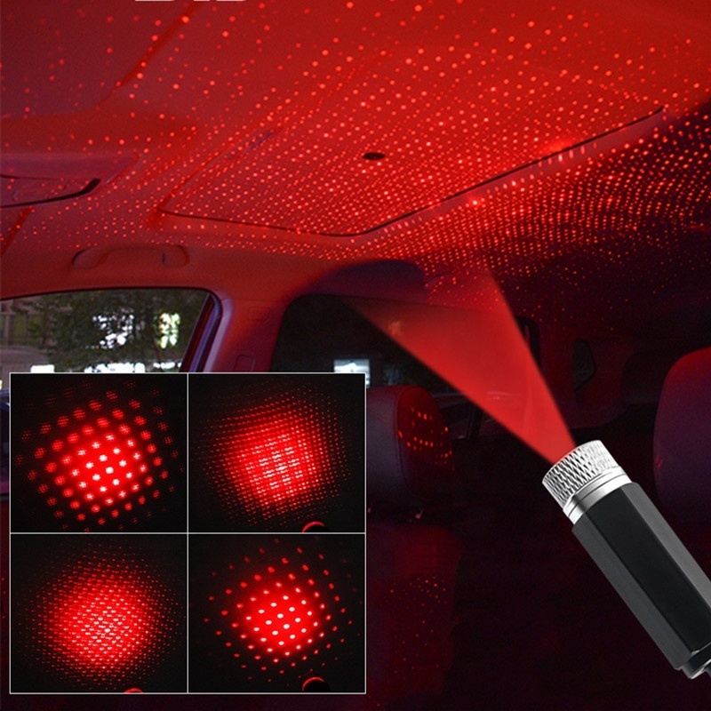 Lonvel Romantic LED Car Roof Star Night Light Projector 50mw Atmosphere Lamp USB ambient lights for Cars Interior Decor Light