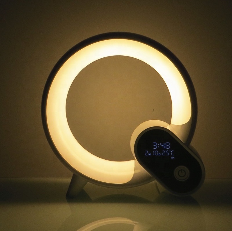 Lonvel 2023 New Wake Up Light G-shape Atmosphere Led Night Light With BTH Speaker For Bedroom Living Room With TF AUX USB Port