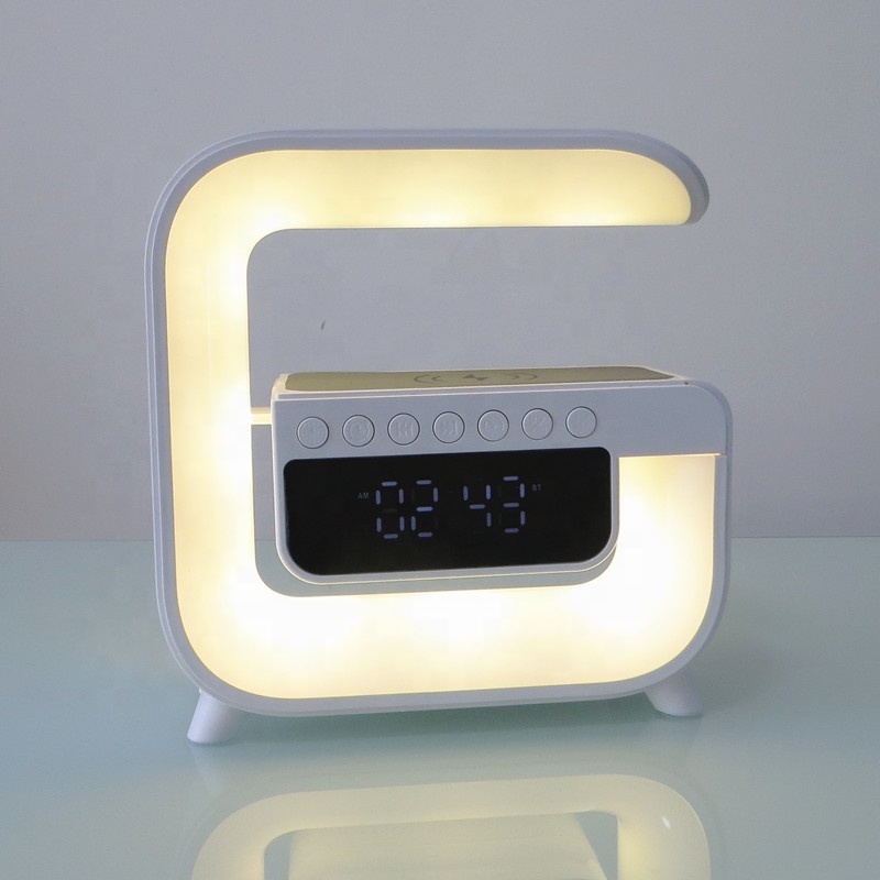 Lonvel Atmosphere LED Night Light BT Speaker Little G3 Music Lamp Alarm Clock Smart Light With 15W Wireless Charger G Shape Lamp