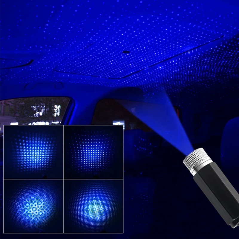 Lonvel Blue Purple Car Atmosphere light 100mw Ambient Led Interior Light Projector Usb Car Star Roof Lights Kit