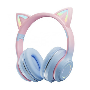 Lonvel ST89M Wireless Headphones BT 5.3 Cat Ear Stereo Sports Headphones Cat-ear Music Game Headphone Colorful light Headset