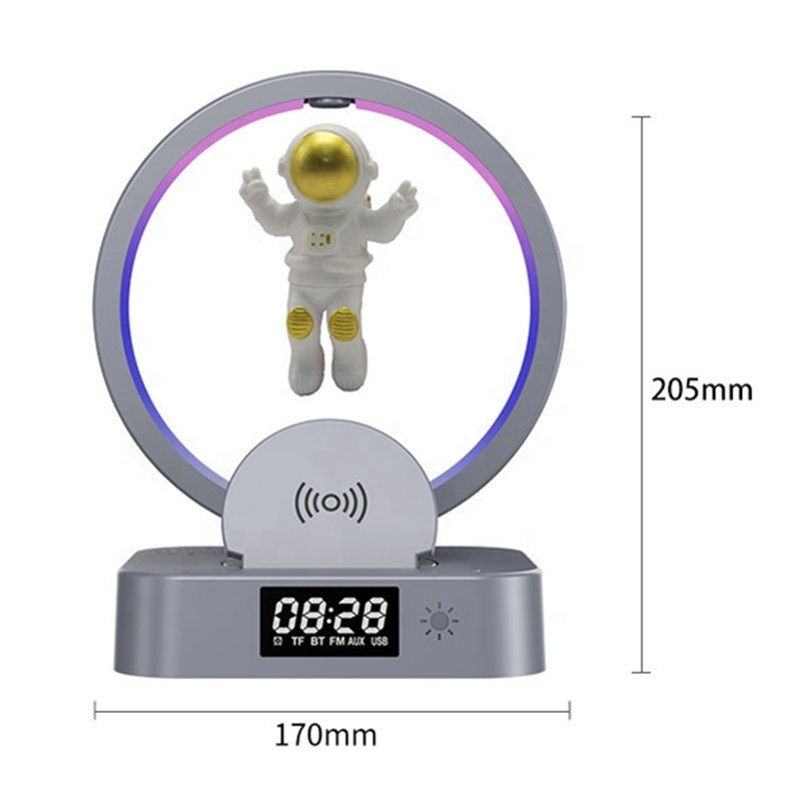 Lonvel Astronaut Remote Control USB Romantic Atmosphere Decoration RGB BT Wireless Speaker With Table Lamp Clock Function