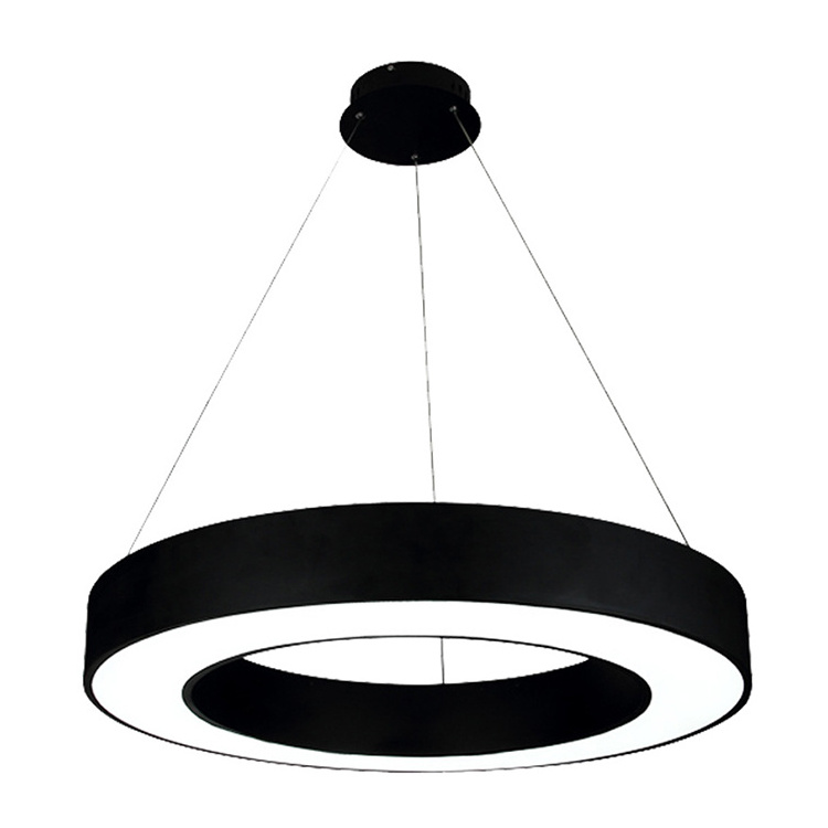 LED hollow round office chandelier, gym supermarket circular art  modern simple shop modeling pendant light