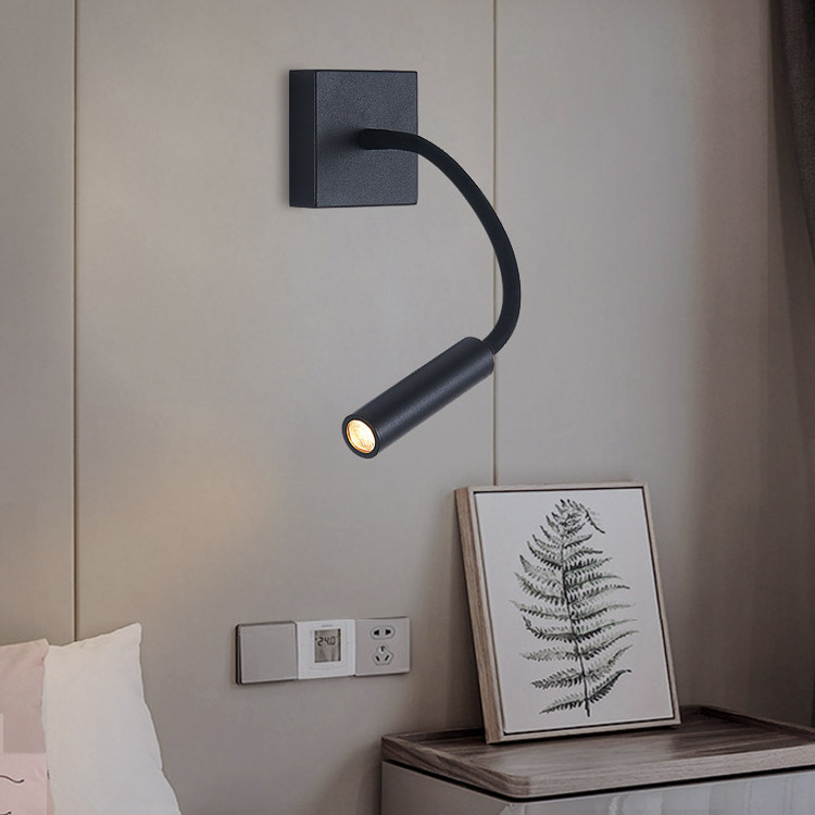 Hotel Bedroom 360 Lumen Wall Mount With Flexible Swing Arm  Reading Lamp