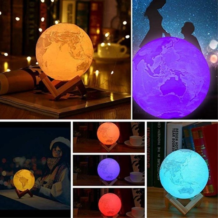 3D earth lamp 15cm painting earth table sphere lamp colorful globe educational night light