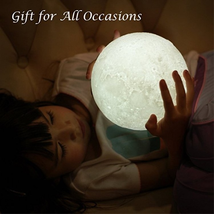 Wooden Bedside Table Lamp Bedroom Led Sensor Light Romantic Gift Table Lamp Design Moon Led 3d Lights for Baby Bed Room