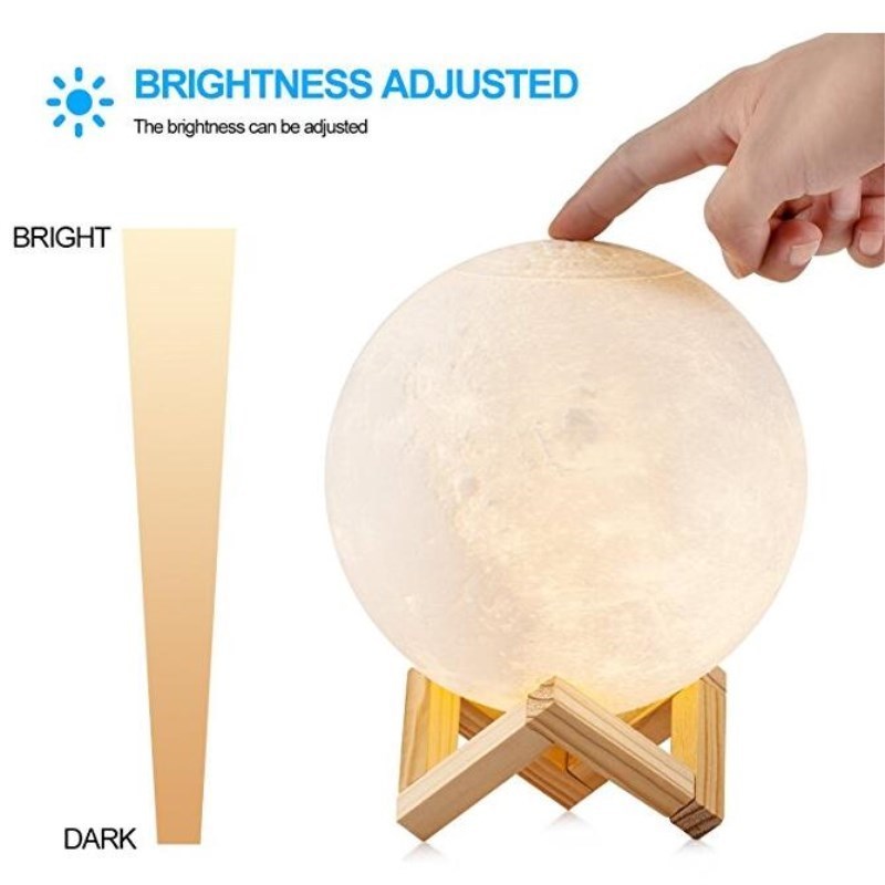 Wholesale Motion Sensor Wireless Led Night Light 3D Printing USB Rechargeable 2 Colors 24 cm Moon Lamp for Baby Rooms