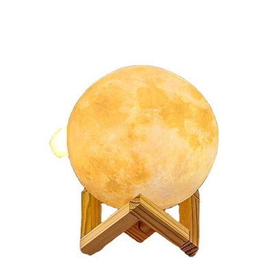 Wooden Bedside Table Lamp Bedroom Led Sensor Light Romantic Gift Table Lamp Design Moon Led 3d Lights for Baby Bed Room