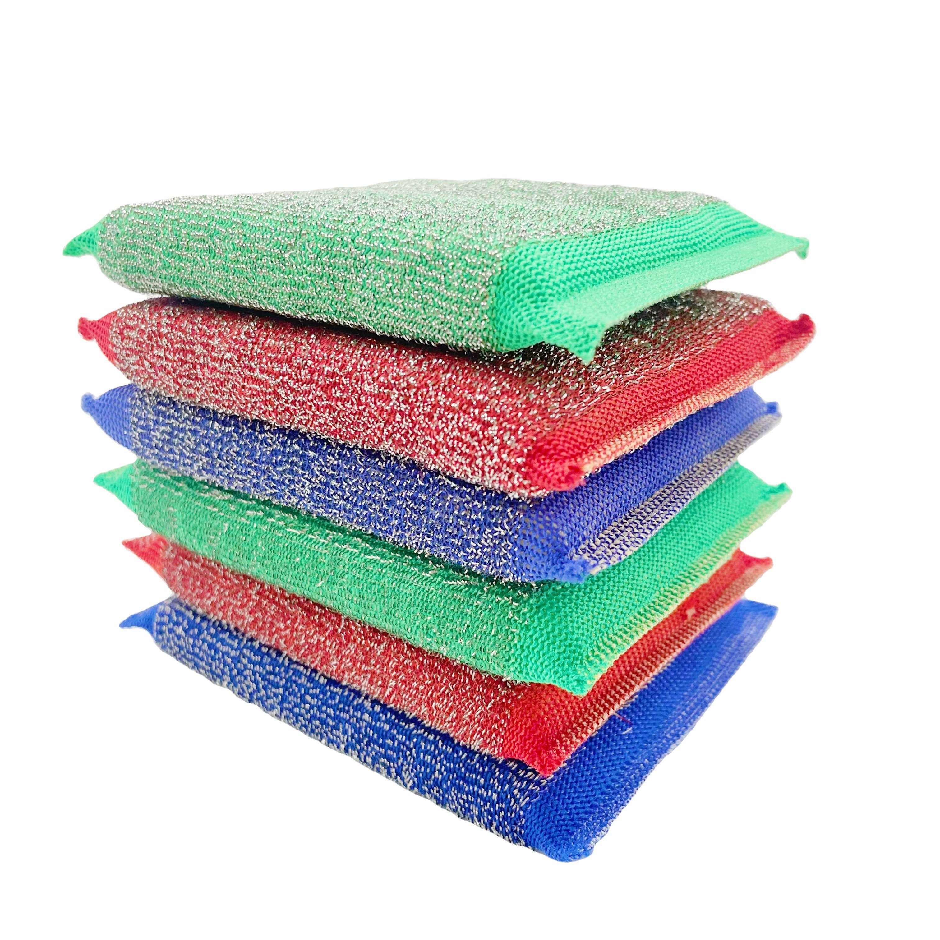 Best-selling colorful stainless steel wire sponge net scrubber kitchen scouring sponge pad