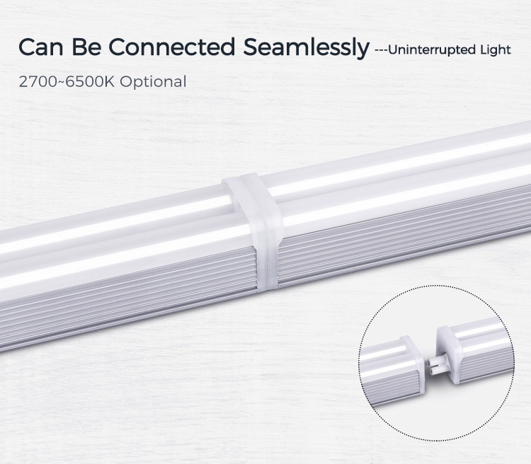 4ft 8ft 40w 60w 120lm/w 6500k LED Batten Fitting 5ft 6ft Indoor double T5 tube integrated Linear Lighting