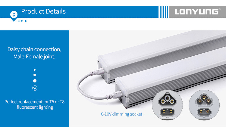 Aluminum Profile Mounted Linkable 4Ft 8Ft Emergency 60W120W Warehouses Led Linear Light