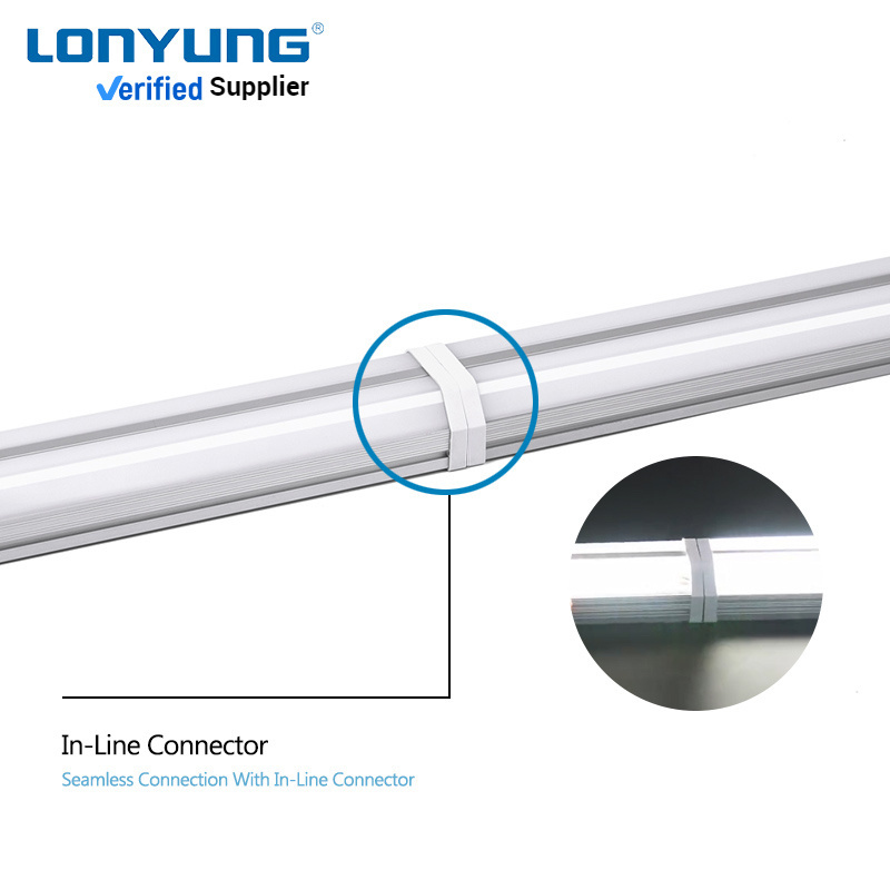 High lumen industrial indoor  aluminum 4ft 8ft 4 foot 8 foot 20w 40w 4500k Integrated t5 led tube batten light fixture