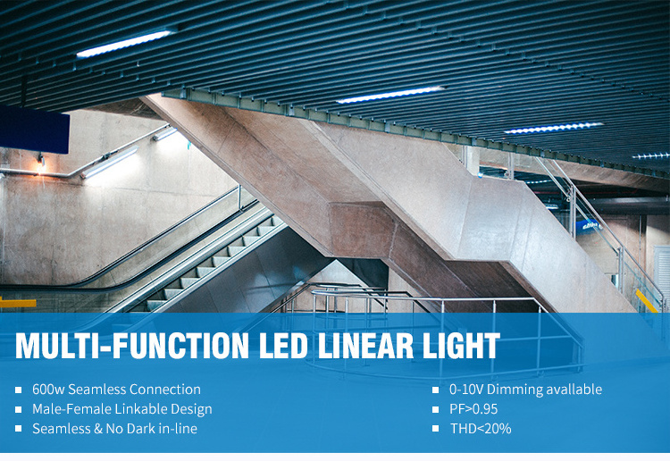 High Lumen Linkable aluminum shop surface mounted linear light system fixture led linear lights