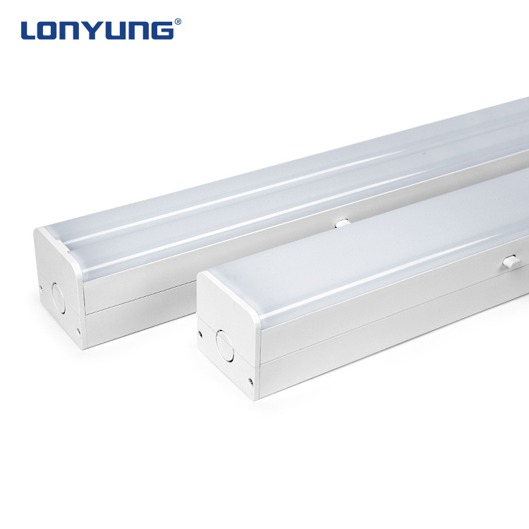 Lonyung 4ft 48w 60w  ETL CE aluminum indoor warehouse led batten linear shop lighting fixture